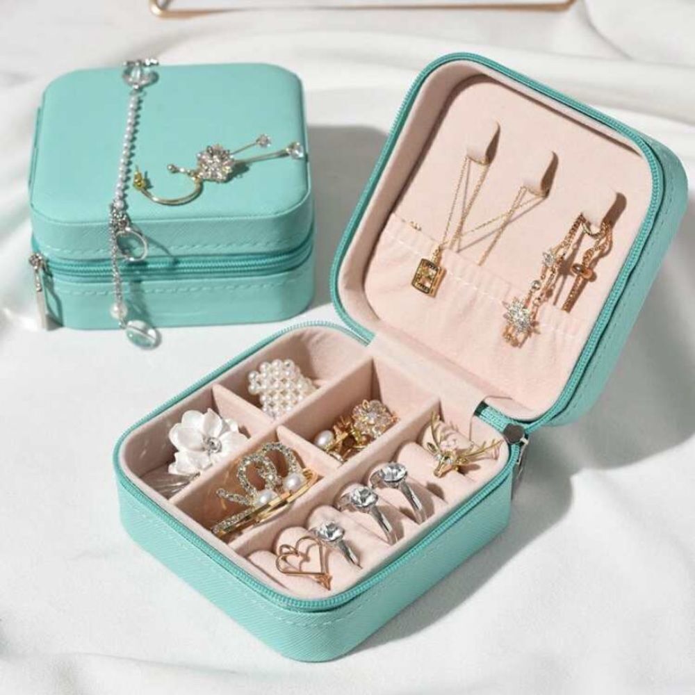 🔅🆕🔅Elegant Mini PU Leather Jewelry Box avail Tiffany Blue & Many More 🎨 ✨🌸